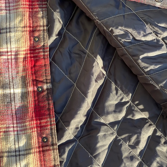 New Hooded Double Flannel Jacket with Snap On XLarge - Picture 6 of 9